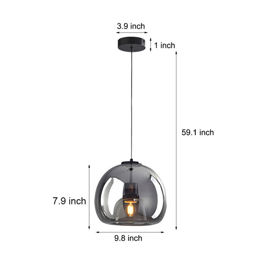 Creative Light Luxury Glass Cognac Smoke Gray Nordic Hanging Light Fixture