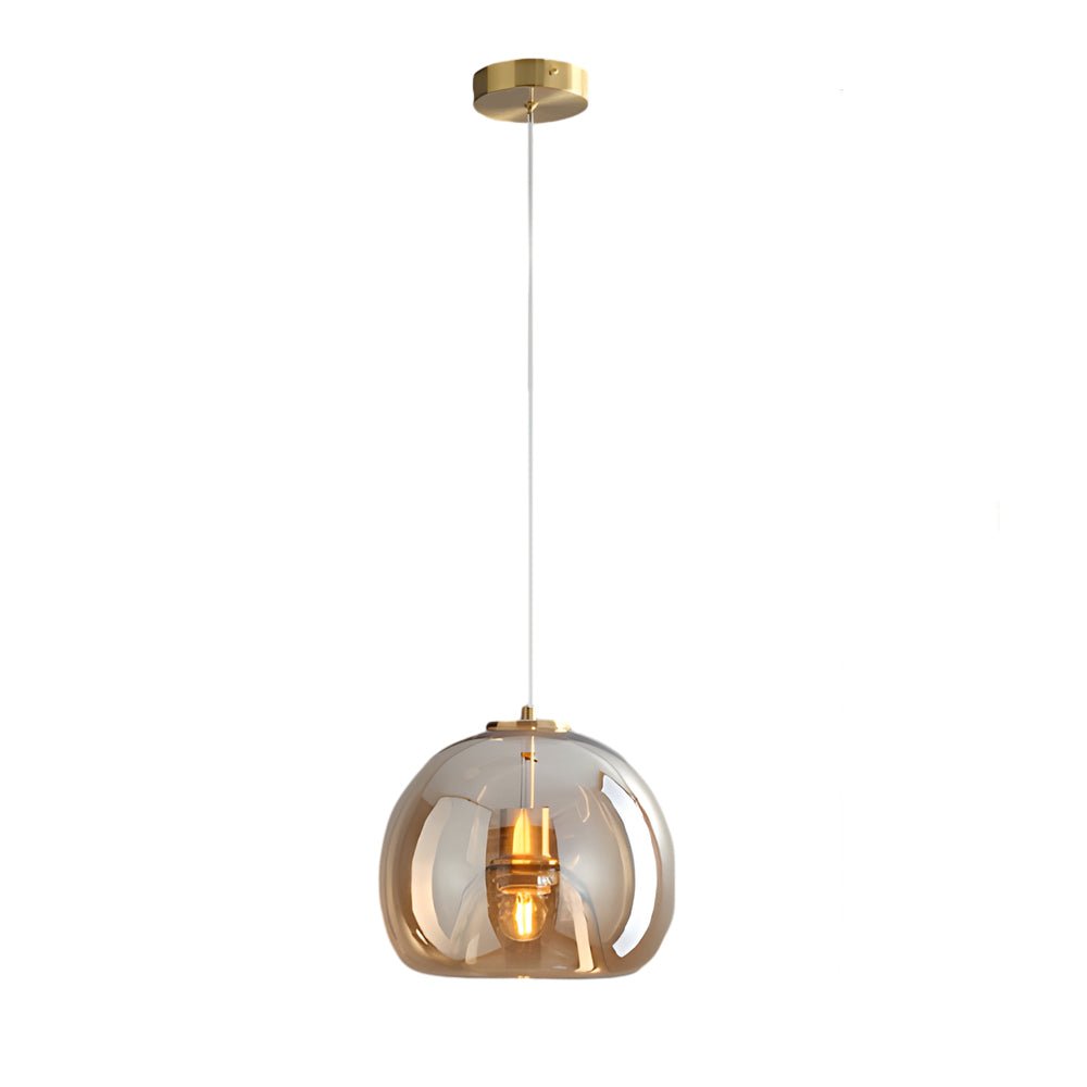 Creative Light Luxury Glass Cognac Smoke Gray Nordic Hanging Light Fixture