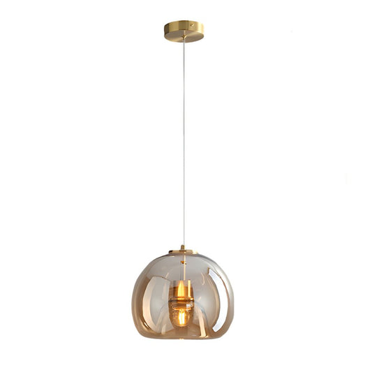 Creative Light Luxury Glass Cognac Smoke Gray Nordic Hanging Light Fixture