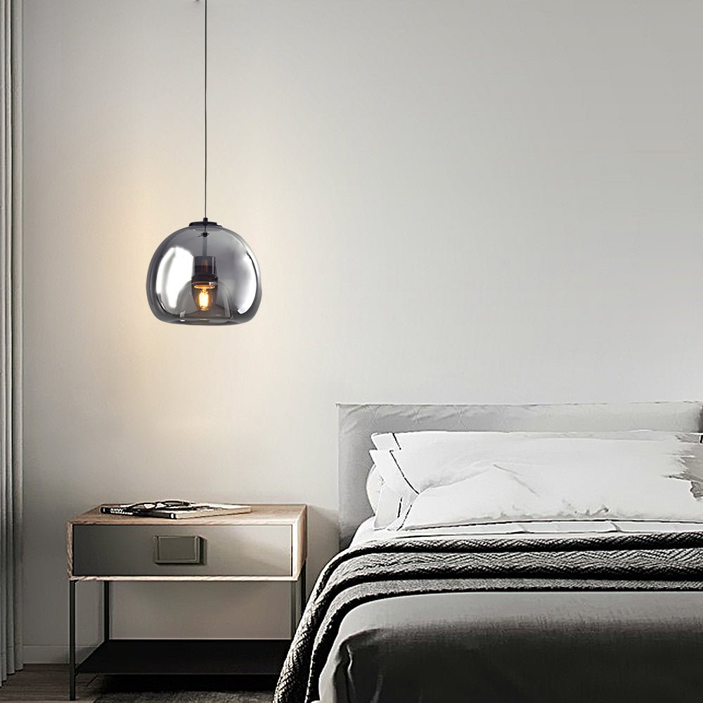 Creative Light Luxury Glass Cognac Smoke Gray Nordic Hanging Light Fixture