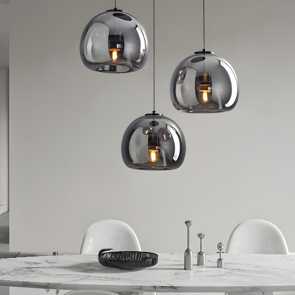 Creative Light Luxury Glass Cognac Smoke Gray Nordic Hanging Light Fixture