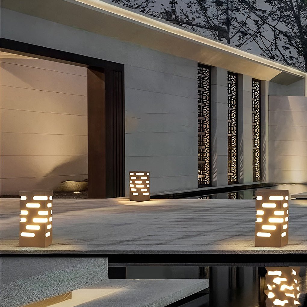 Modern Rectangular Outdoor Bollard Lights – Sleek and Durable