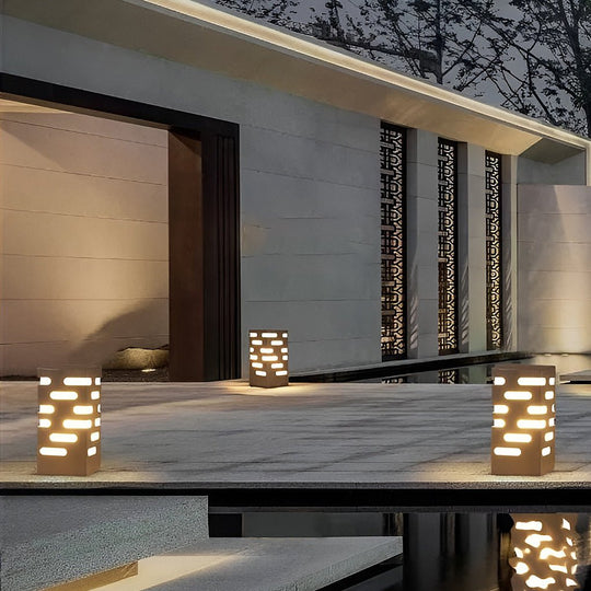 Modern Rectangular Outdoor Bollard Lights – Sleek and Durable