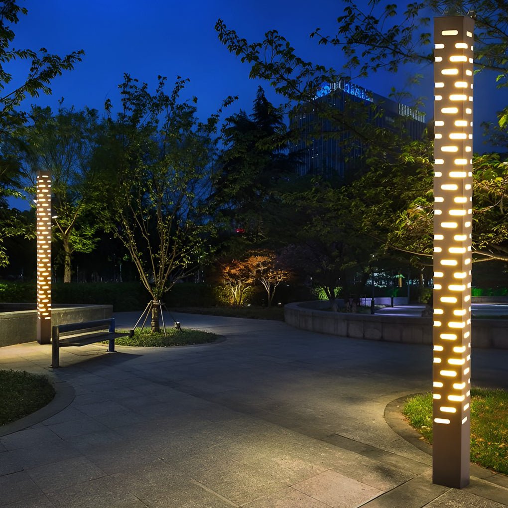 Modern Rectangular Outdoor Bollard Lights – Sleek and Durable