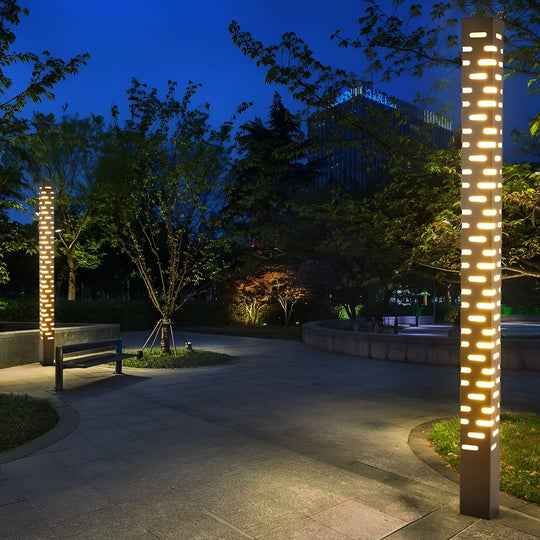 Modern Rectangular Outdoor Bollard Lights – Sleek and Durable