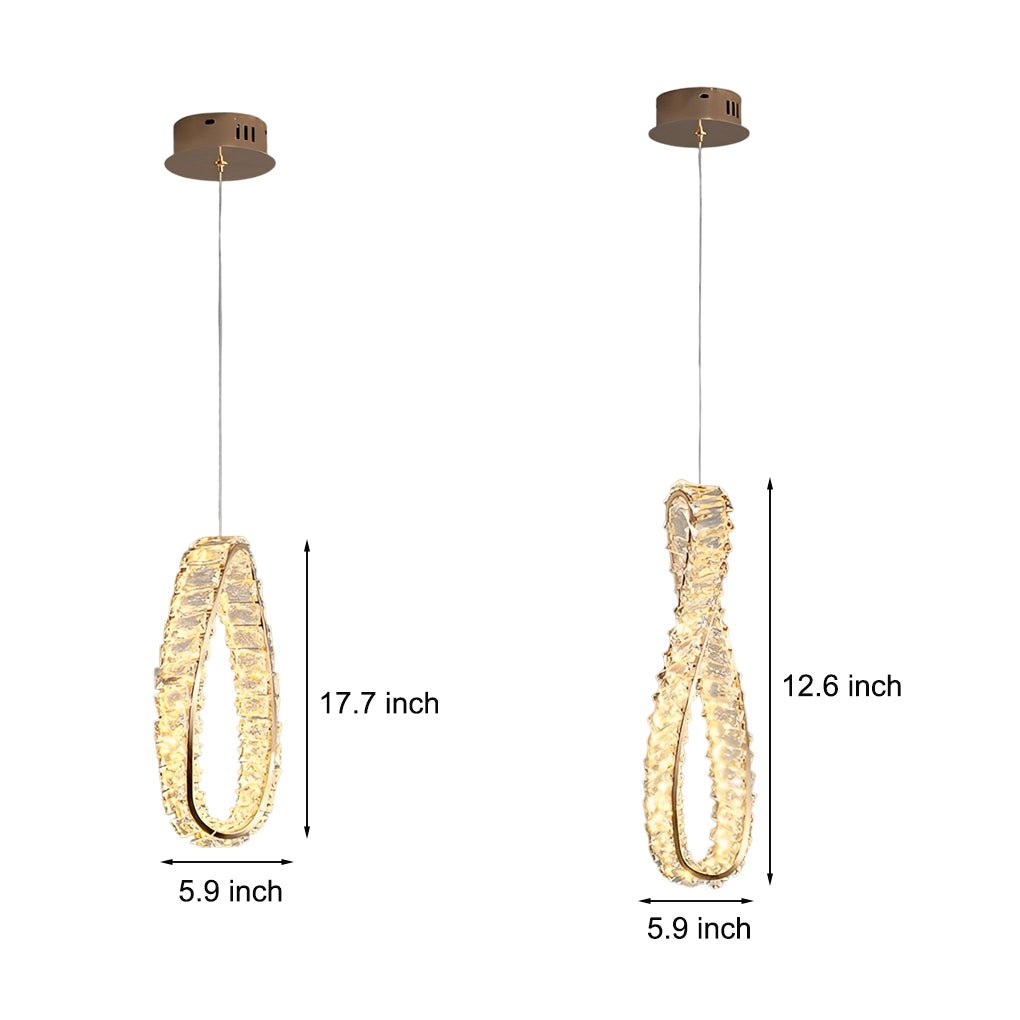 Creative Ring Crystal Circle Luxury LED Three Step Dimming Chandelier