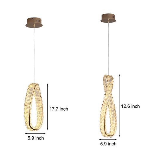 Creative Ring Crystal Circle Luxury LED Three Step Dimming Chandelier