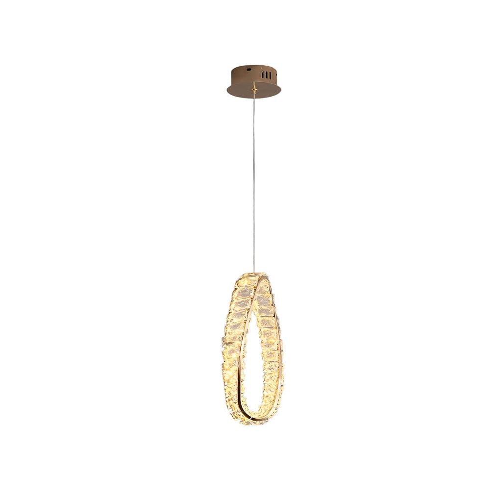 Creative Ring Crystal Circle Luxury LED Three Step Dimming Chandelier