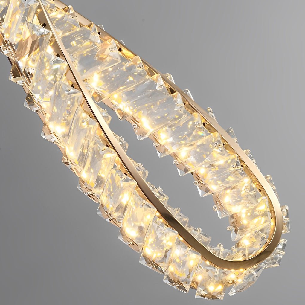 Creative Ring Crystal Circle Luxury LED Three Step Dimming Chandelier