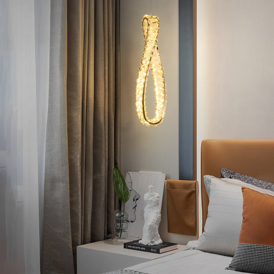 Creative Ring Crystal Circle Luxury LED Three Step Dimming Chandelier