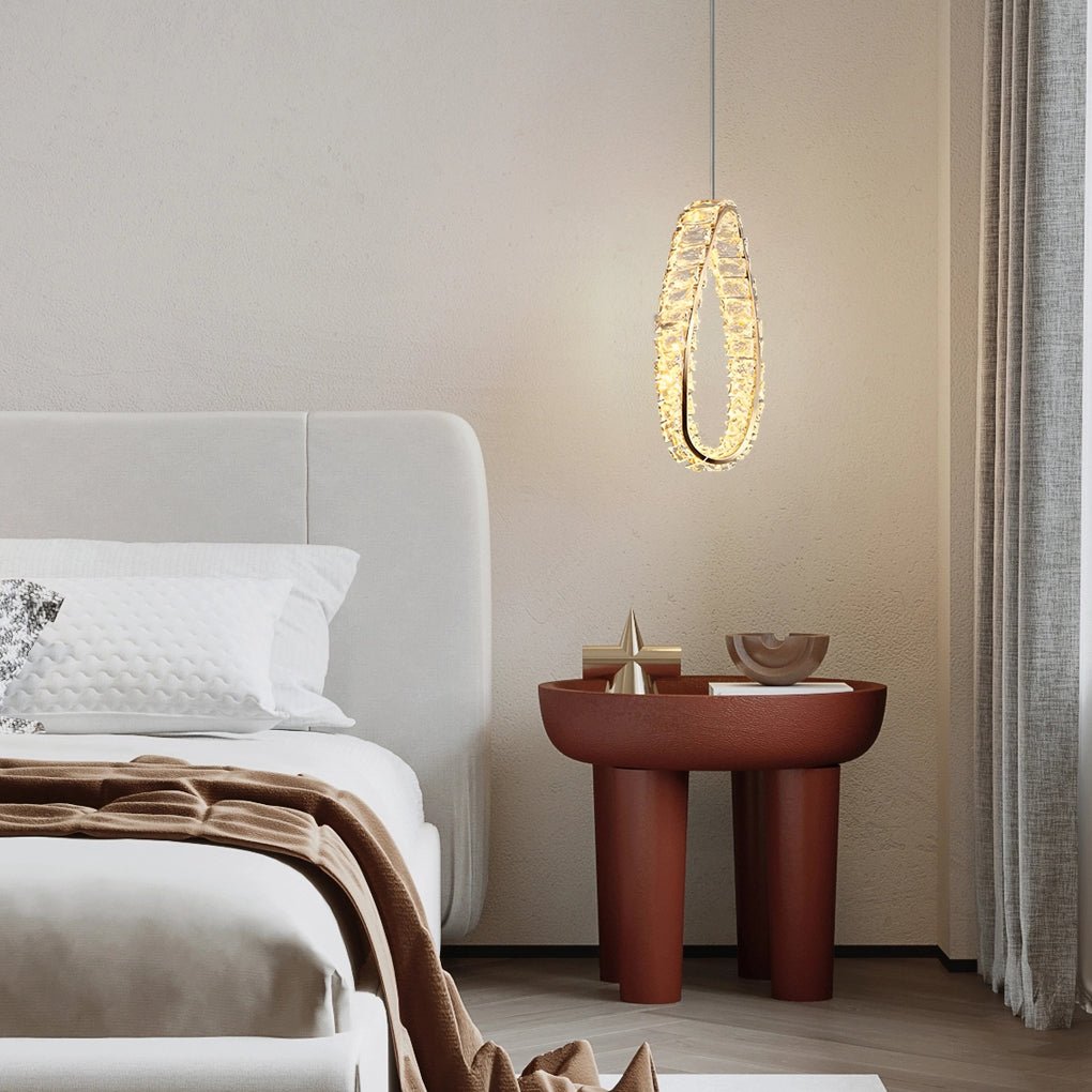 Creative Ring Crystal Circle Luxury LED Three Step Dimming Chandelier