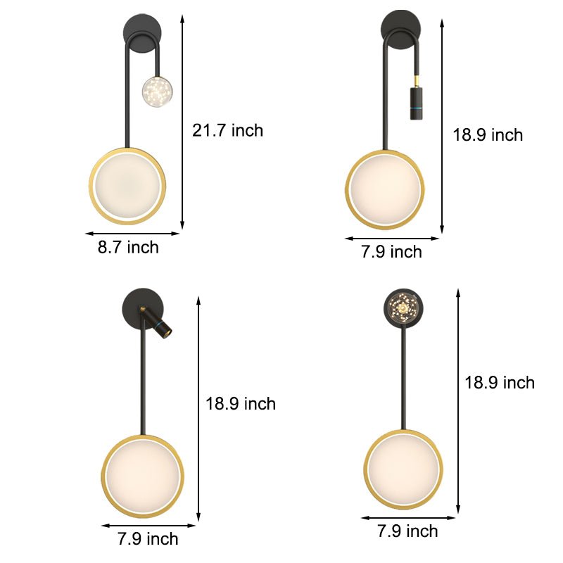 Creative Rings Stars 3 Step Dimming Modern Wall Lamp