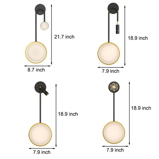 Creative Rings Stars 3 Step Dimming Modern Wall Lamp
