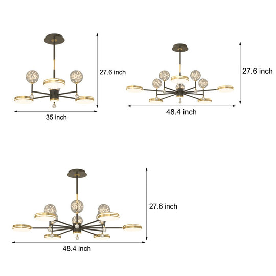 Creative Round Stars Ball 3-Step Dimming Modern Ceiling Light
