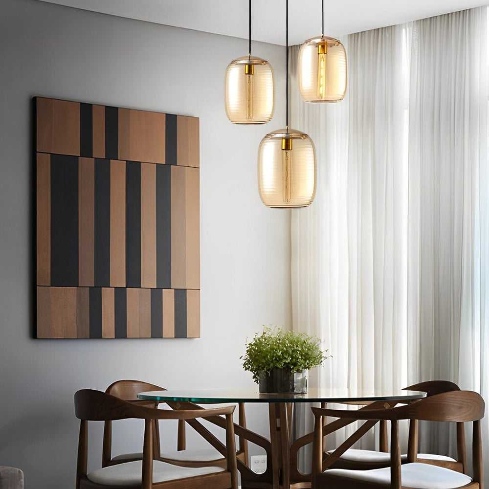 Creative Screw Thread Glass Spiral LED Postmodern Pendant Light Chandelier