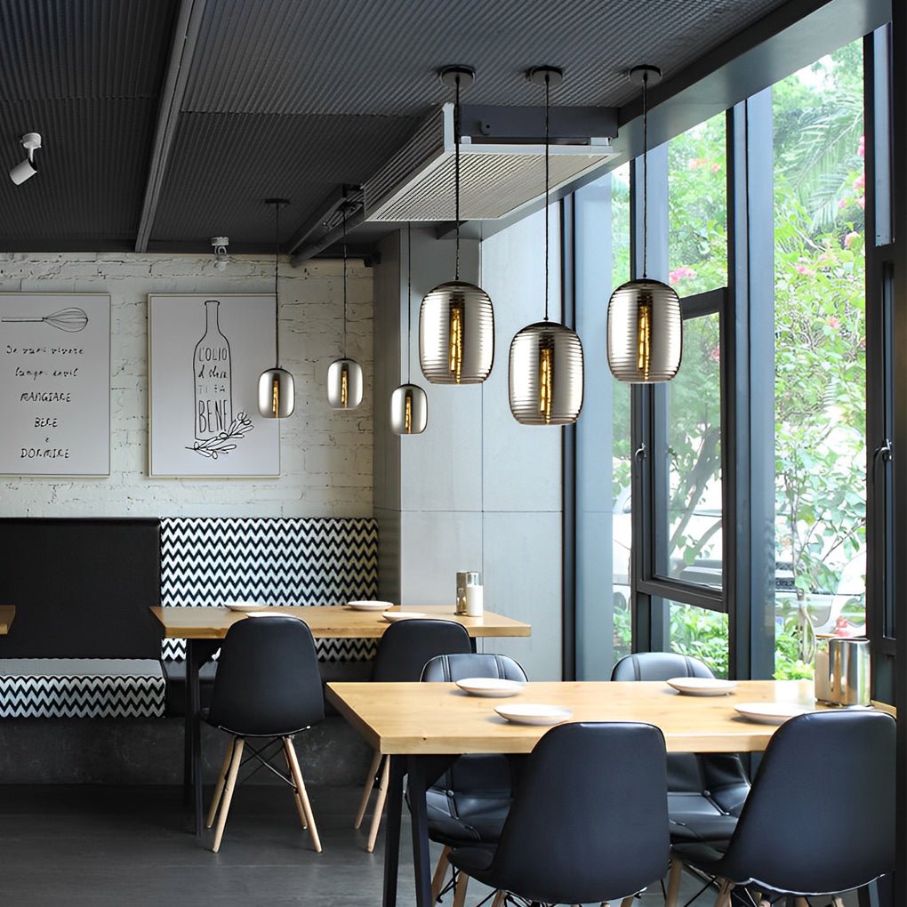 Creative Screw Thread Glass Spiral LED Postmodern Pendant Light Chandelier