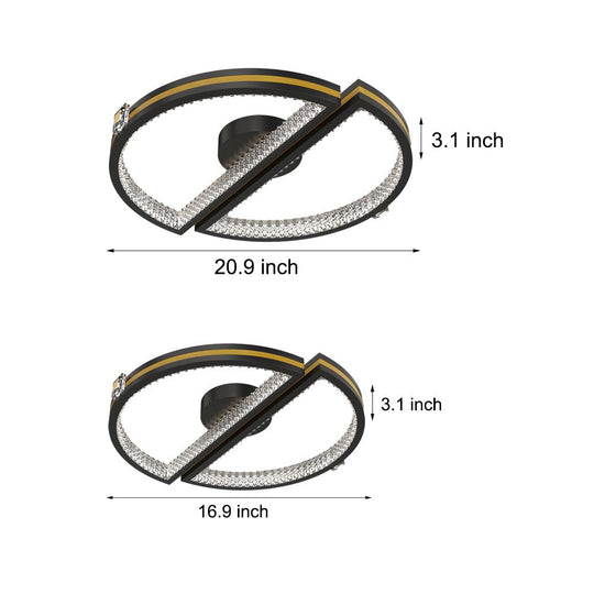 Creative Semicircle Ceiling Light with 3-Step Dimming