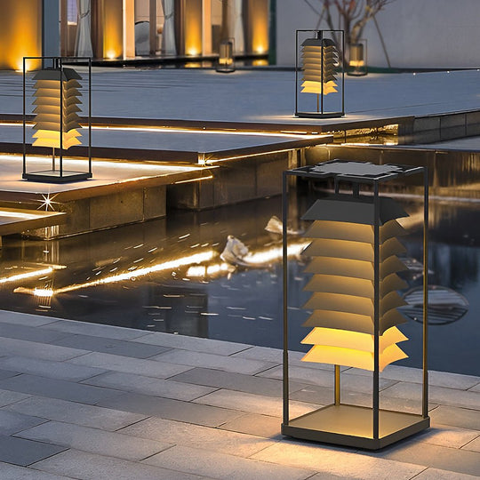 Freestanding Layered LED Pillar Light