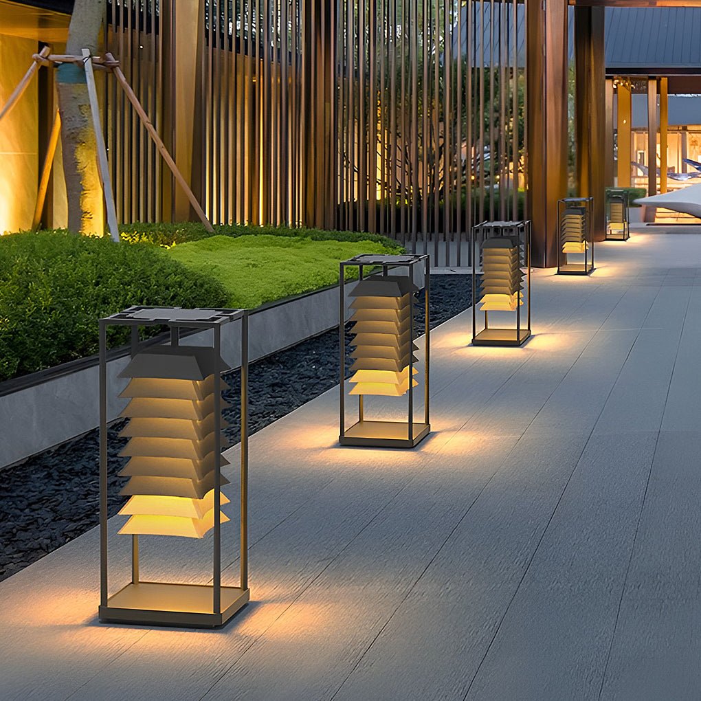Freestanding Layered LED Pillar Light