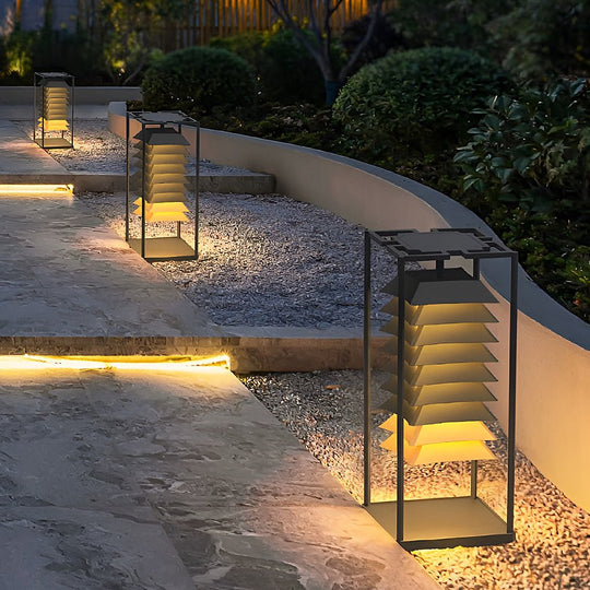 Freestanding Layered LED Pillar Light