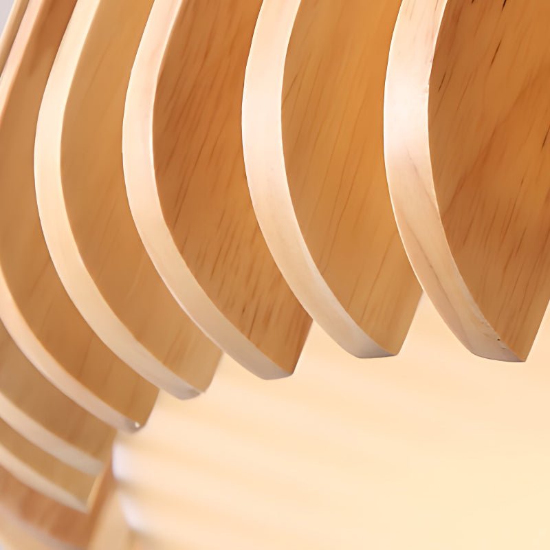 Creative Wood Round 3 Step Dimming LED Nordic Bedroom Ceiling Light