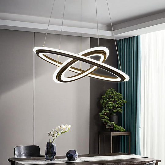 2 Light Circles Shaped LED Nordic Chandeliers Hanging Ceiling Lights