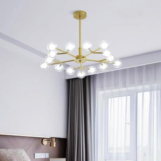 25-Light LED Cluster Glass Bubble Sputnik Chandelier