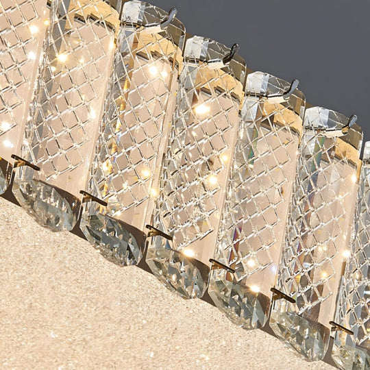 Crystal and Frosted Shade Luxury Flush Mount Ceiling Light