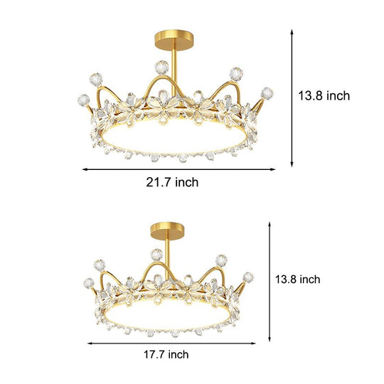 Crystal Crowns 3-Step Dimming LED Ceiling Light with Starry Sky Projection
