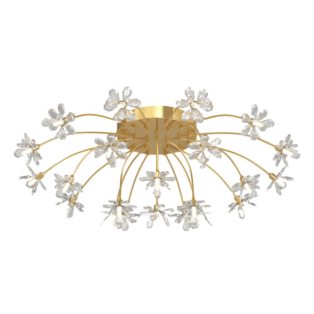 Crystal Flower Dandelion Ceiling Light with 3-Step Dimming