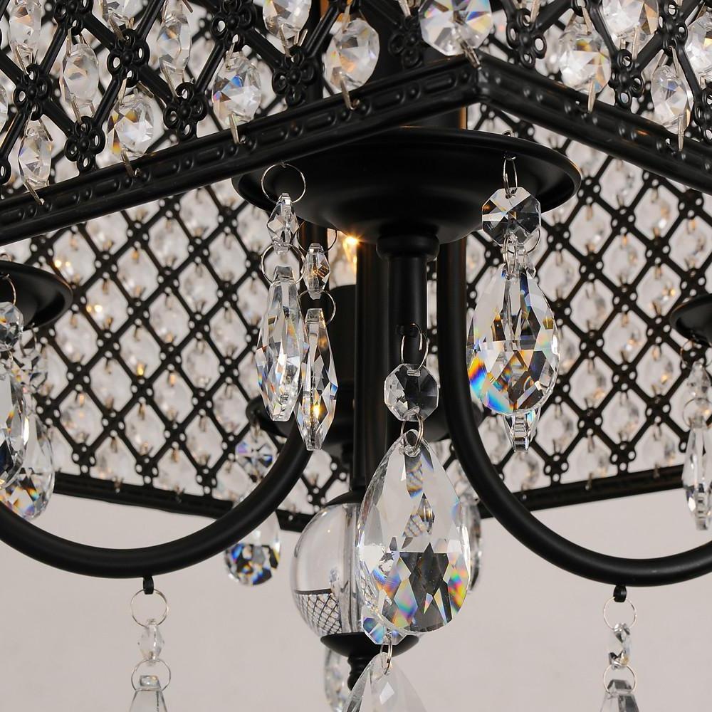 Square Electroplated Metal Glass LED Nordic Chandelier Pendant Light