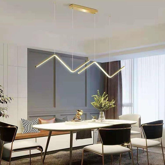 Zigzag Wave Nordic LED Dining Room Pendant Light