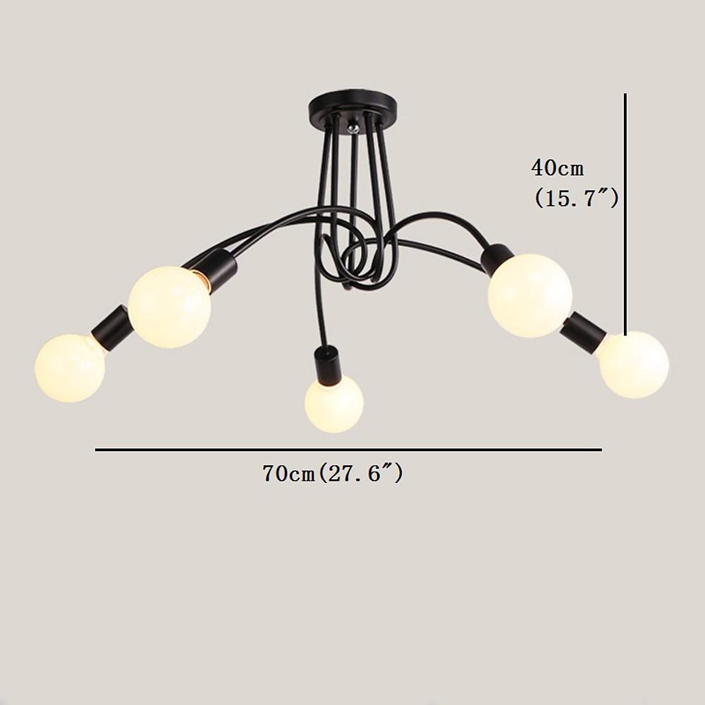5-Light Twisted Metal Frame LED Vintage Chandelier