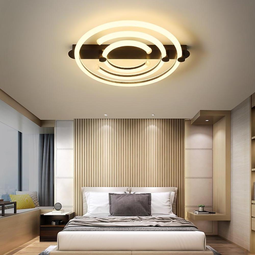 Circular Abstract LED Flush Mount Ceiling Light – Bedroom