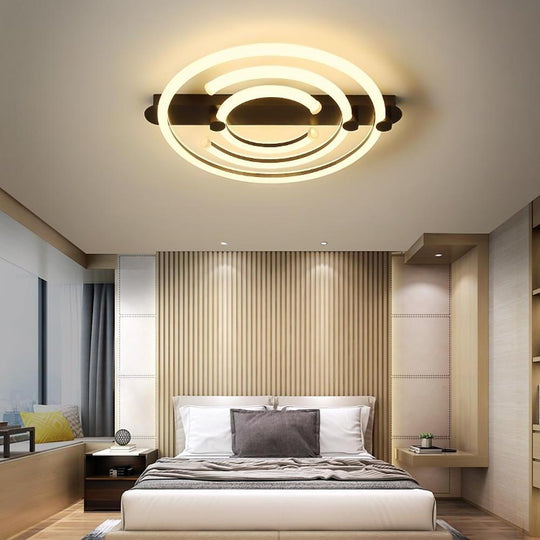Circular Abstract LED Flush Mount Ceiling Light – Bedroom
