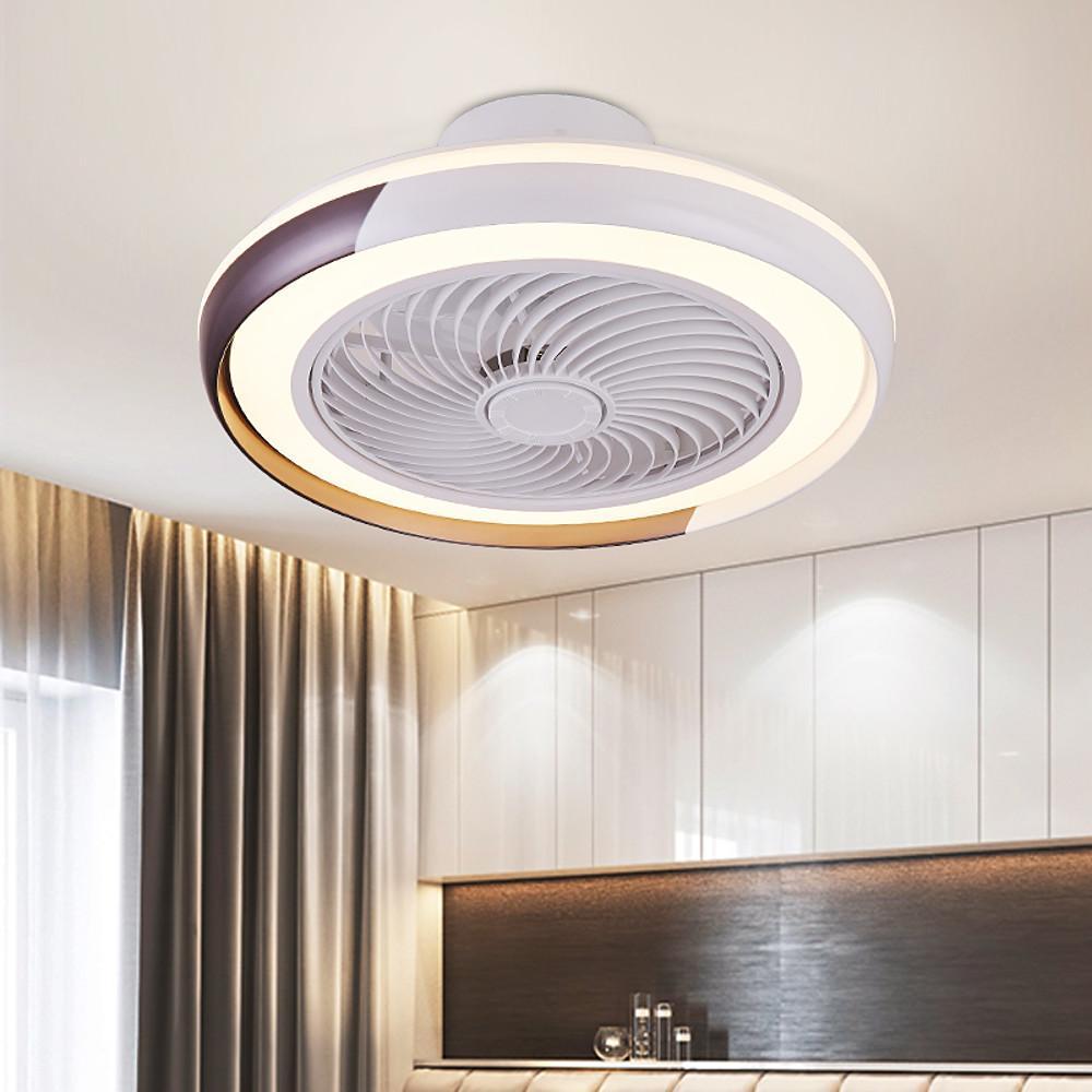 Modern Round Bladeless LED Ceiling Fan Light with Dimming
