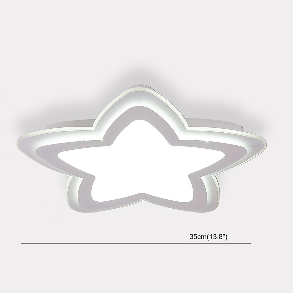 Star Shape Metal Flush Mount White LED Ceiling Light