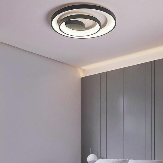 2-Light 2-Ring Semi-Flush Mount LED Ceiling Light