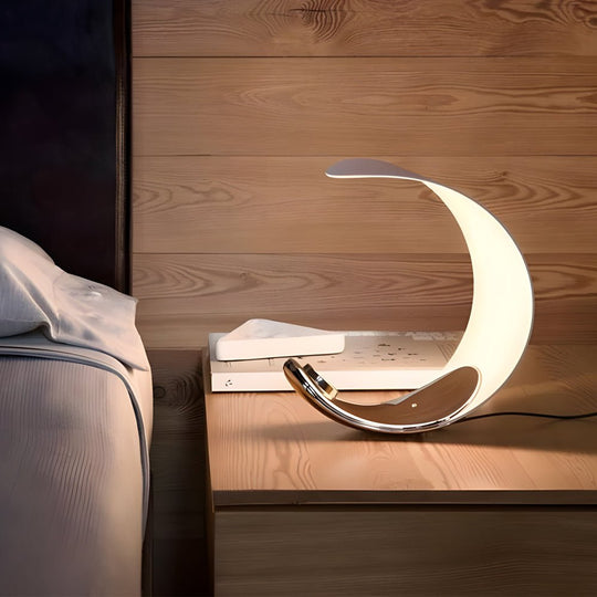 Curl Polished Silver Chrome LED Table Lamp with Touch Control
