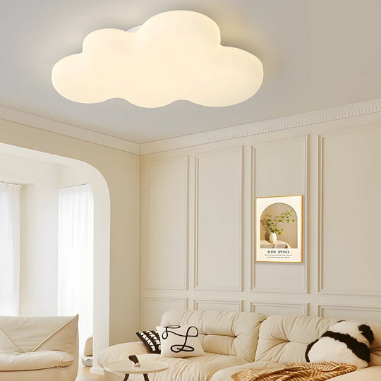 Cute Cartoon Clouds 3-Step Dimming Milky White Modern LED Ceiling Light