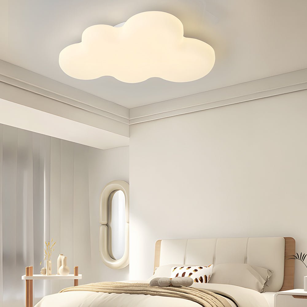 Cute Cartoon Clouds 3-Step Dimming Milky White Modern LED Ceiling Light