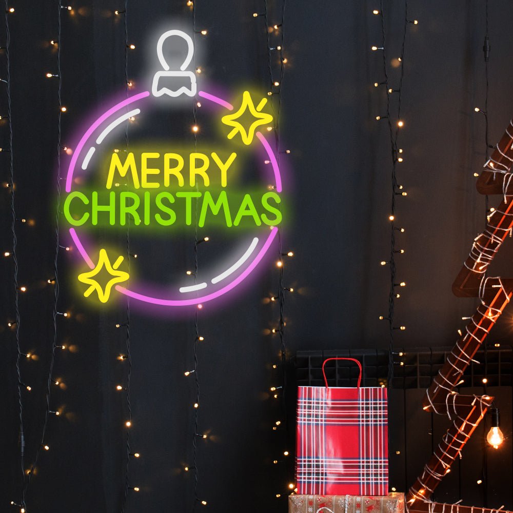 Cute Neon Balloon Luminous Merry Christmas Letter LED Neon Sign Light