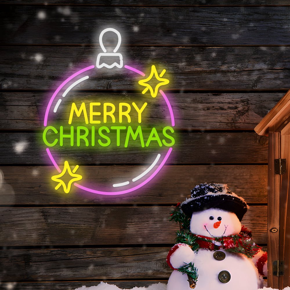 Cute Neon Balloon Luminous Merry Christmas Letter LED Neon Sign Light