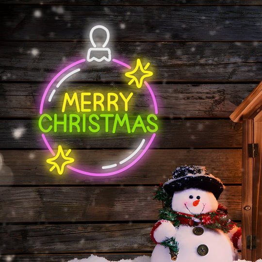 Cute Neon Balloon Luminous Merry Christmas Letter LED Neon Sign Light