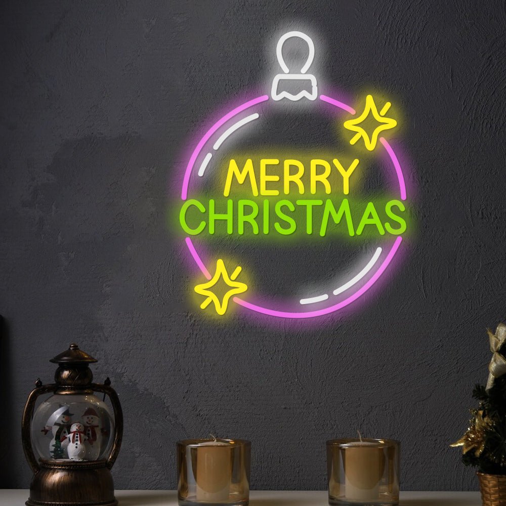 Cute Neon Balloon Luminous Merry Christmas Letter LED Neon Sign Light