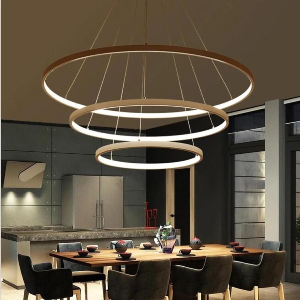 Interweaved 3 Ring Chandelier Light Dimmable Antique Chandelier