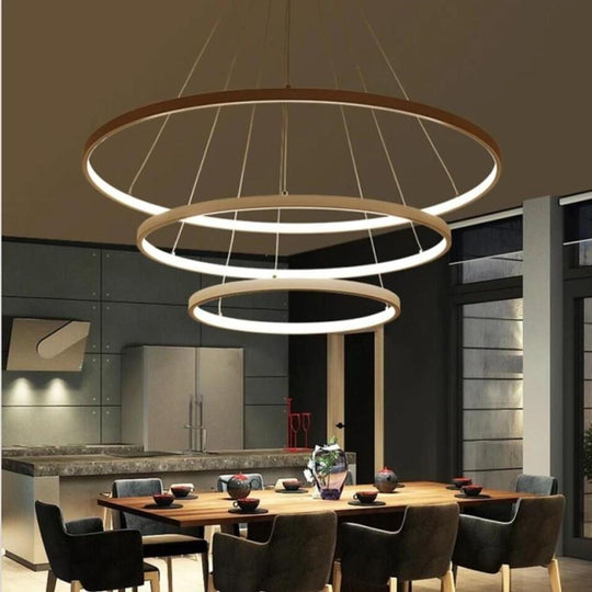 Interweaved 3 Ring Chandelier Light Dimmable Antique Chandelier