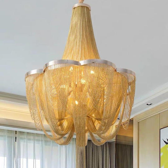 Silver 6-Light Electroplated Metal Modern Chandelier – Kitchen & Dining