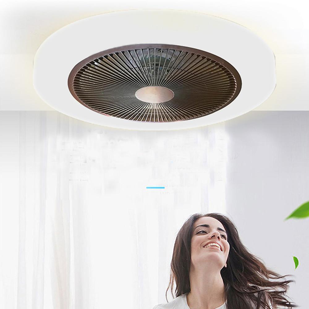 Rounded Linear Flush Mount Bladeless Ceiling Fan with LED Light