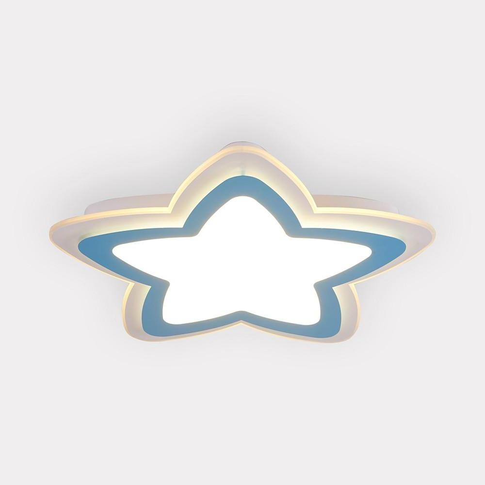 Star Shape Metal Flush Mount White LED Ceiling Light